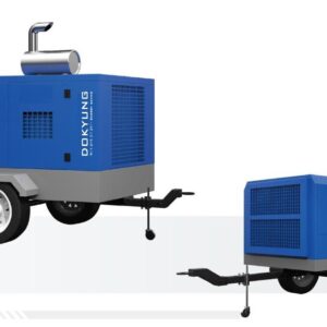 MÁY NÉN KHÍ DI ĐỘNG BÁNH LỐP – ĐỘNG CƠ DIESEL